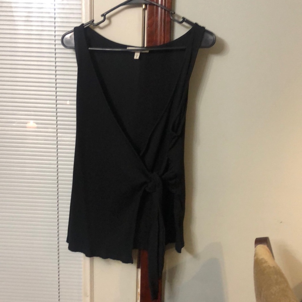 Express Black Knit Wrap Tank